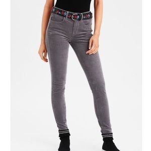 American Eagle Gray Super Stretch Hi-Rise Jeans